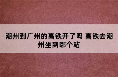 潮州到广州的高铁开了吗 高铁去潮州坐到哪个站